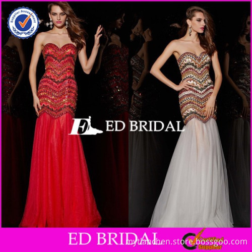 ZA006 Fashion Design Custom Made Heavy Beaded Mermaid 2015 Ladies Long Evening Party Wear Gown